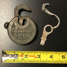 Antique MILLER LOCK CHAMPION 6 LEVER Push Key - Works Great picture