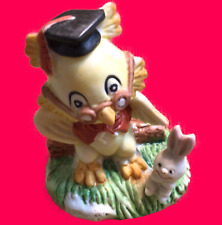 Vintage WISE OLD Owl Figurine with rabbit UCGC mcm picture