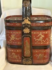 Chinese Wooden 2 Tier Stacking Baskets Designed By Maitland-Smith picture