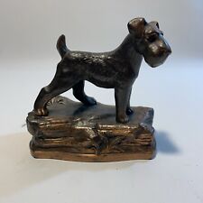 Vintage Cast Iron with Bronze Finish Dog Terrier Doorstop-bookend picture