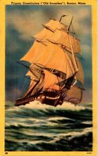 vintage postcard- Frigate Constitution (