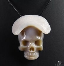 Unique Agate Carved Crystal Skull Pendant picture