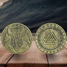 Viking Valknut Coin Viking Odin Knot Challenge Coin Nordic Mythology Amulet picture
