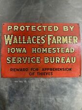 Vintage Rare Wallace's Farmer Iowa Homestead Service Bureau Metal Sign picture