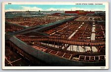 Chicago IL-Illinois, Union Stock Yards, Antique Vintage 1931 Postcard picture