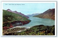 c1940's Bird's Eye View Of Lynn Canal And Skagway Alaska AK Unposted Postcard picture