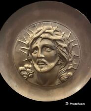 Jesus Crown Of Thorns Brass Sculptured Plate, Christian picture