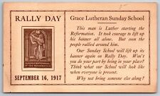 Rally Day 1917 Gold Gilded Martin Luther Reformation Sunday School  Postcard picture