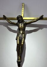 Vintage INRI Brass Crucifix Jesus on Cross Wall Hanging 10