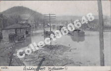 Bridgeport OH-Ohio River Flood 1907-Railroad-Bridge-Business-Belmont County-Ohio picture