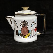 Vintage MCM Georges Briard Ambrosia Enamel Coffee Tea Pot Fruit Pineapple V3 picture