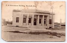 c1922 US Government Building Marshall Missouri Saline County MO Vtg Postcard picture