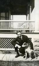 PR123 Vtg Photo YOUNG MAN AND HIS DOG c Early 1900's picture