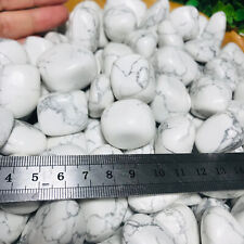 1kg White Howlite Turquoise Round Crystal Tumbled Bulk Healing Mineral Specimen picture