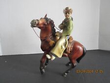 VINTAGE HORSE WITH COWBOY RIDER -ceramic picture