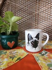 Vintage 1986 Siamese Cat Mug Artist Signed Cindy Farmer Porcelain by Rosalind picture