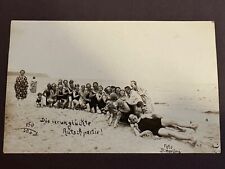 Early 1900's RPPC Postcard Real Picture Old Beach Party picture