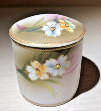 Hand Painted Nippon Powder Jar Round Trinket Box Antique Porcelain Jar With Lid picture