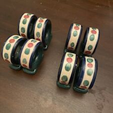 Vintage Gail Pittman Juniper Napkin Rings. 4 Perfect, 4 With Chips. picture