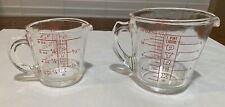 Vintage Pyrex Glass Measuring Cup Set 1 Cup & 2 Cup D-Handled Very Nice picture