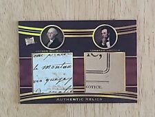 Pieces Of The Past Dual JUMBO Relic W/ Washington Hand Writing Lincoln picture