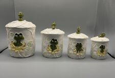 Vintage 1979 Sears Roebuck NEIL The FROG 4 Piece Kitchen Canister Set Japan Lily picture