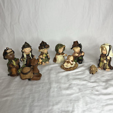 Vintage Dicksons  Christmas  Children's Nativity 7 Piece Figurine Set picture