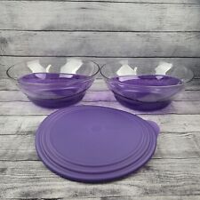 2x Tupperware Sheerly Elegant Bowl Acrylic Purple 3.4 qt picture