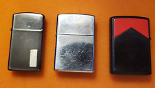 Vintage Lot 3 Zippo Lighters Bradford PA USA Marlboro Red Roof + 2 Personalized picture