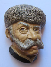 BOSSONS KNOCKOFF CHALKWARE HEAD Fur Hat Moustache picture