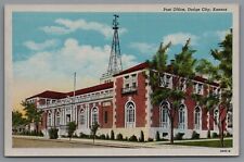 Postcard KS Post Office Dodge City Kansas C14 picture