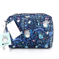 New Japan My Neighbor Totoro Lesportsac NAVY LARGE Pouch Cosmetic Makeup Case picture
