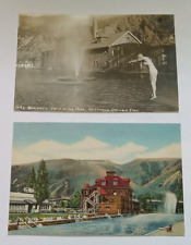 2 Glennwood Springs, CO RPPC Mammoth Swimming Pool + Linen? Bath House & Clinic  picture