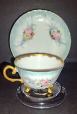 D&C Limoges France Demitasse Tea Cup & Saucer Hand painted Signed  picture