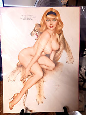 VARGAS Girl 1960’s Playboy Pin-up Original Print Blonde Smoking Hot picture