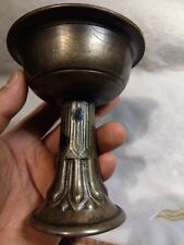 Wonderful Rare Tibetan 16th Century Old Buddhist Carved Alloy Copper Ghee Lamp picture