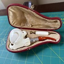Meerschaum Tobacco Pipe Eagle Claw Egg Brand New With Tamper And Case Silver  picture