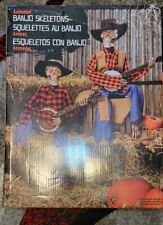 Animated Dueling Banjo Skeletons Play Music & Phrases LED Eyes Halloween A SET 1 picture