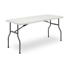 5-Foot Center Half Folding Table, White (Indoor and Outdoor Use), Size 5ft picture