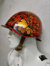 Vintage/Steel soldier's helmet painted Khokhloma/Made in the USSR/Original picture