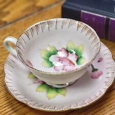 Vintage HRH Hand Painted Pink Floral Teacup & Saucer picture
