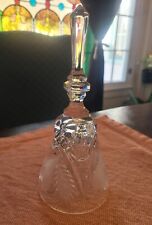 Vintage West Germany 24% Lead Crystal Hand Bell Pear & Leaf Motif picture