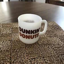 Vintage 1978 Glasbake Dunkin Donuts White Coffee Mug Milk Glass With Brown Logo picture