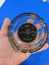 vtg MCM Country Club Of Birmingham Dark Clear Glass Ashtray picture