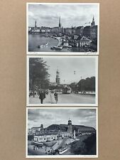 LOT 3 HAMBURG Germany City Train Station Promenade B&W Vintage Postcards UNUSED picture