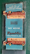 1940's Republic Van & Storage Matchbook Matchcover picture
