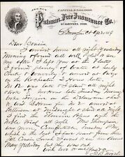 1869 Hartford Ct - Putnam Fire Insurance Co - Rare Letter Head Bill picture