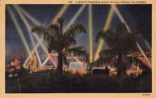 Hollywood Tarzana CA California World Premiere Night Lights Vtg Postcard U1 picture