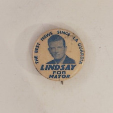 Vintage 1965 John Lindsay for Mayor New York Political Campaign Pinback Button picture