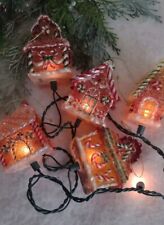 5 Pc Lot Adorable Gingerbread House Light Cover Christmas Ornaments  picture